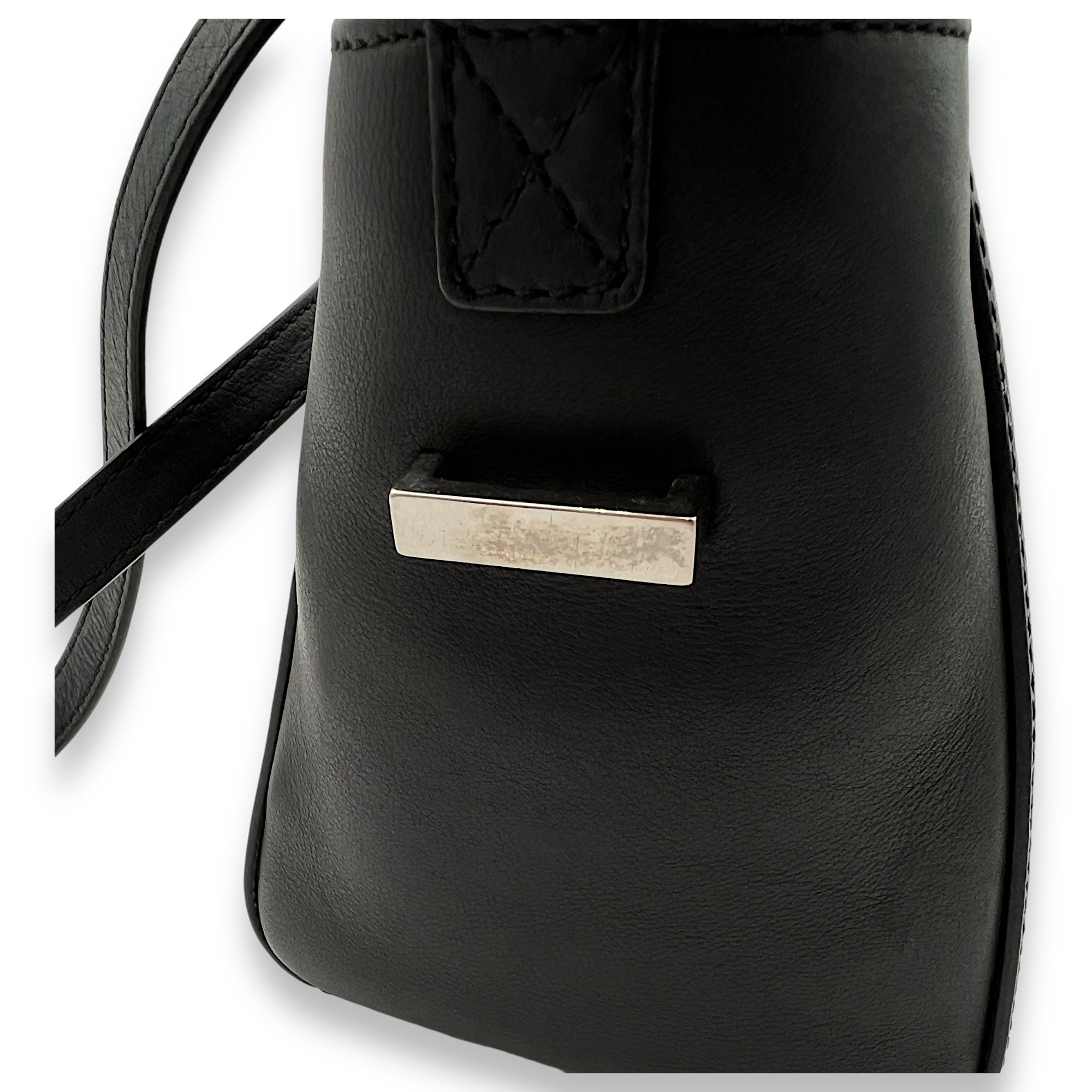 HDG Mini Black Top Handle Bag in Lizard Embossed Calfskin, Silver hardware - Image 8