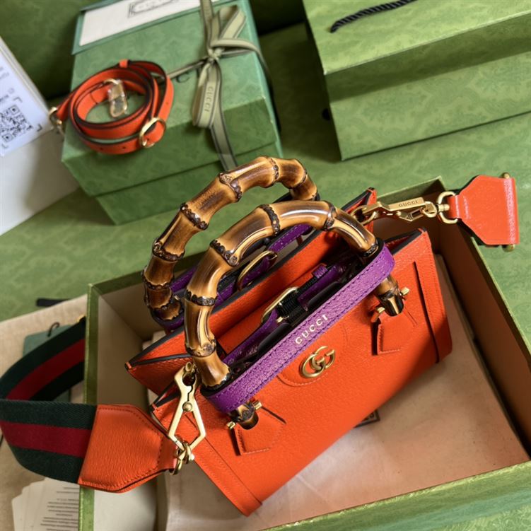 Gucci Diana mini tote bag Orange leather - Image 11