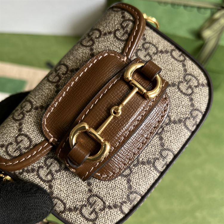 Gucci Horsebit 1955 strap wallet Beige and ebony canvas - Image 11