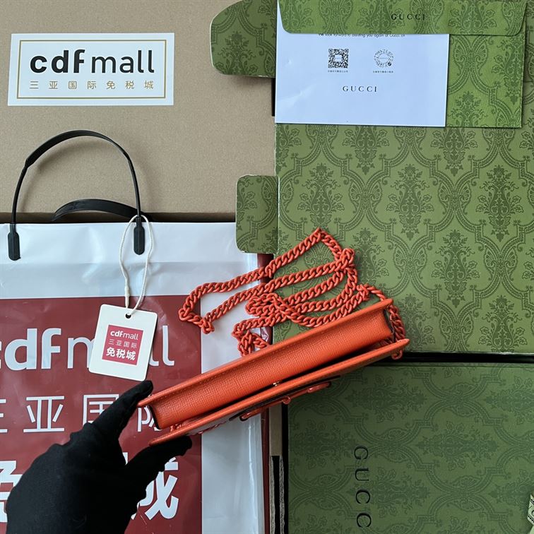 Gucci Horsebit 1955 wallet with chain Orange - Image 8