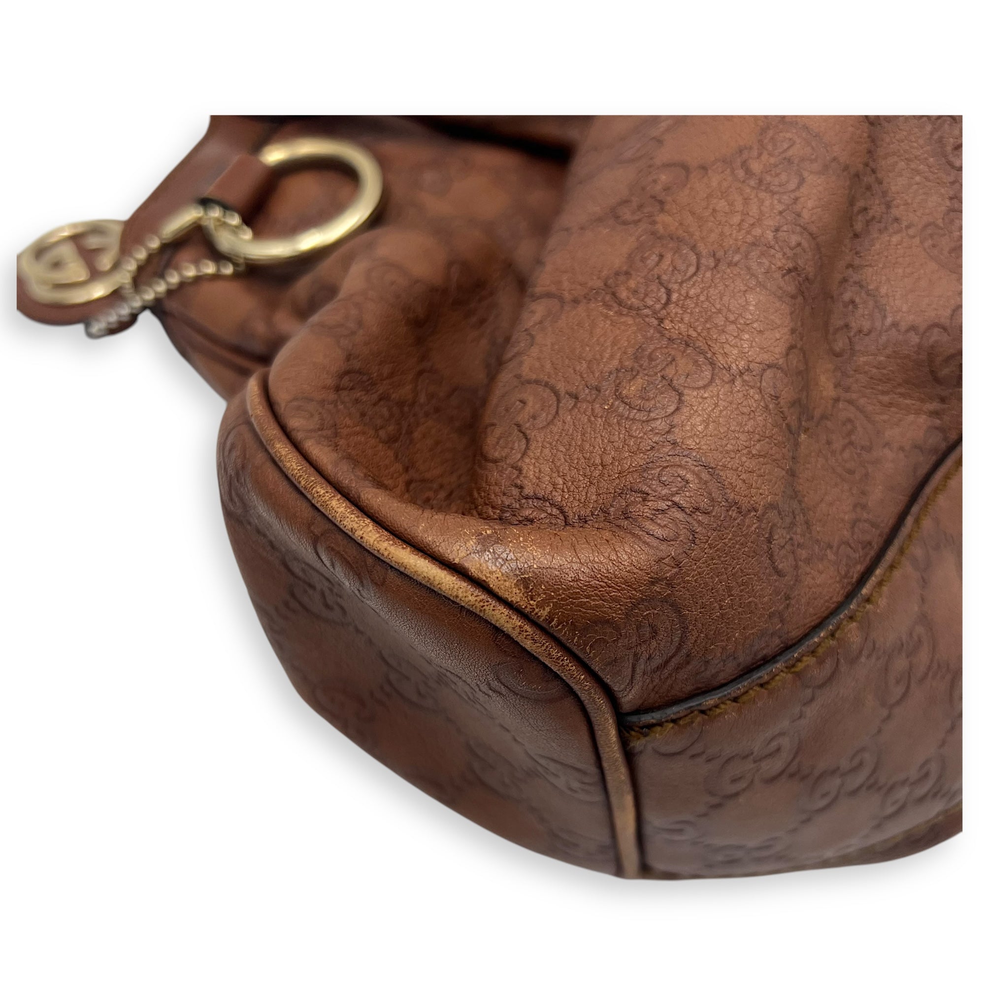 Shukey Shoulder Bag Brown in Calfskin, Gold hardware - Image 11