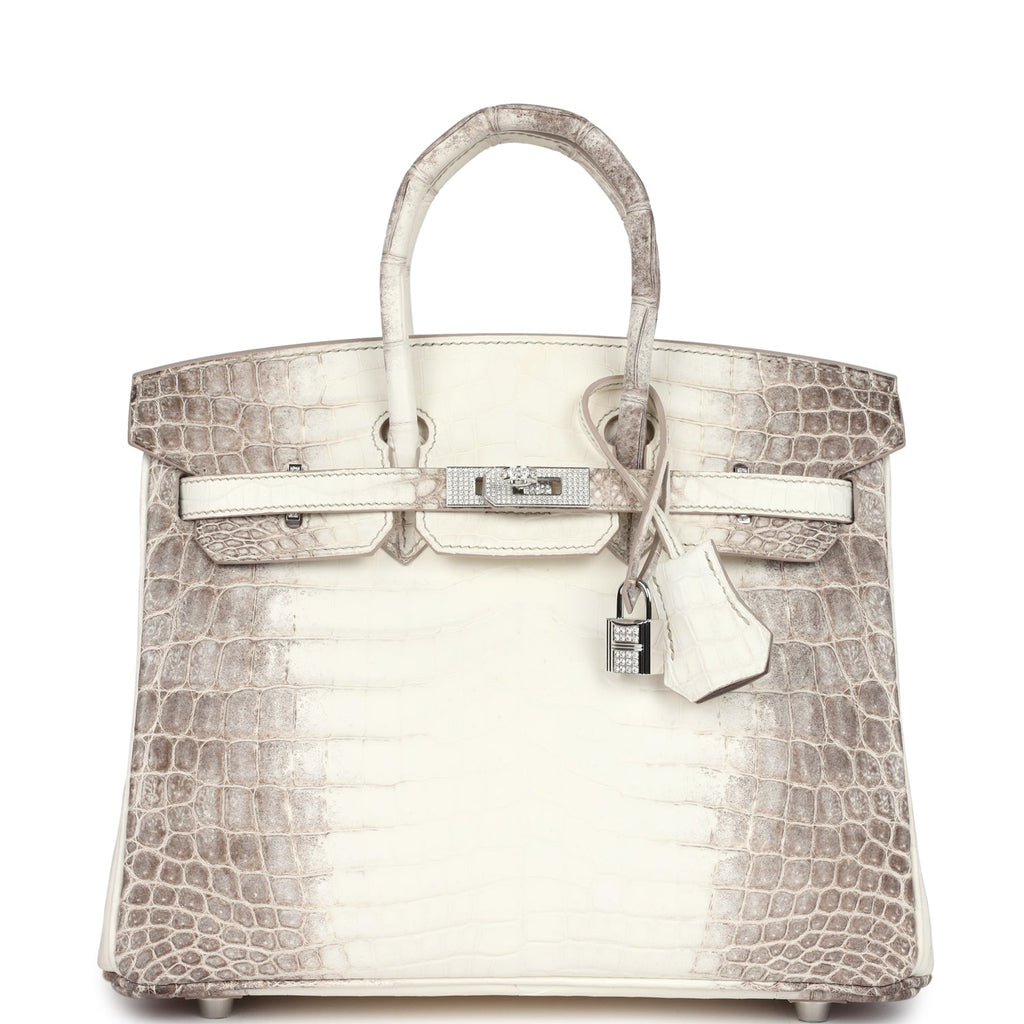 Hermes Birkin 25 Himalaya Niloticus Crocodile Diamond Encrusted Palladium Hardware