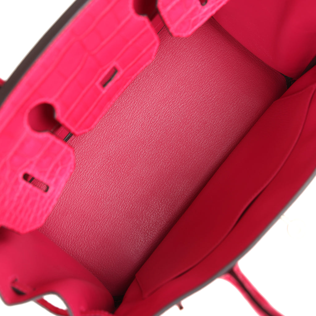Hermes Birkin 30 Framboise Matte Alligator Togo Touch Palladium Hardware - Image 9