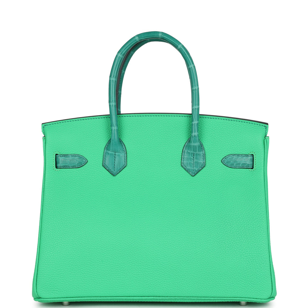 Hermes Birkin 30 Vert Comics Togo and Vert Jade Niloticus Crocodile Touch Palladium Hardware - Image 5