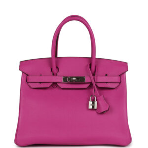 Pre-owned Hermes Birkin 30 Magnolia Novillo Palladium Hardware