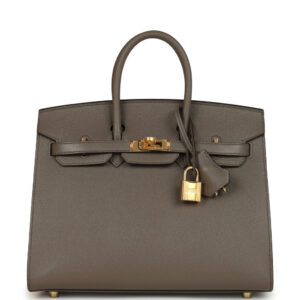 Hermes Birkin Sellier 25 Etain Epsom Gold Hardware