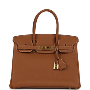 Pre-owned Hermes Birkin 30 Gold Togo Gold Hardware