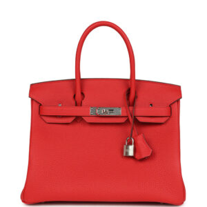 Hermes Birkin 30 Rouge Radieux Togo Palladium Hardware