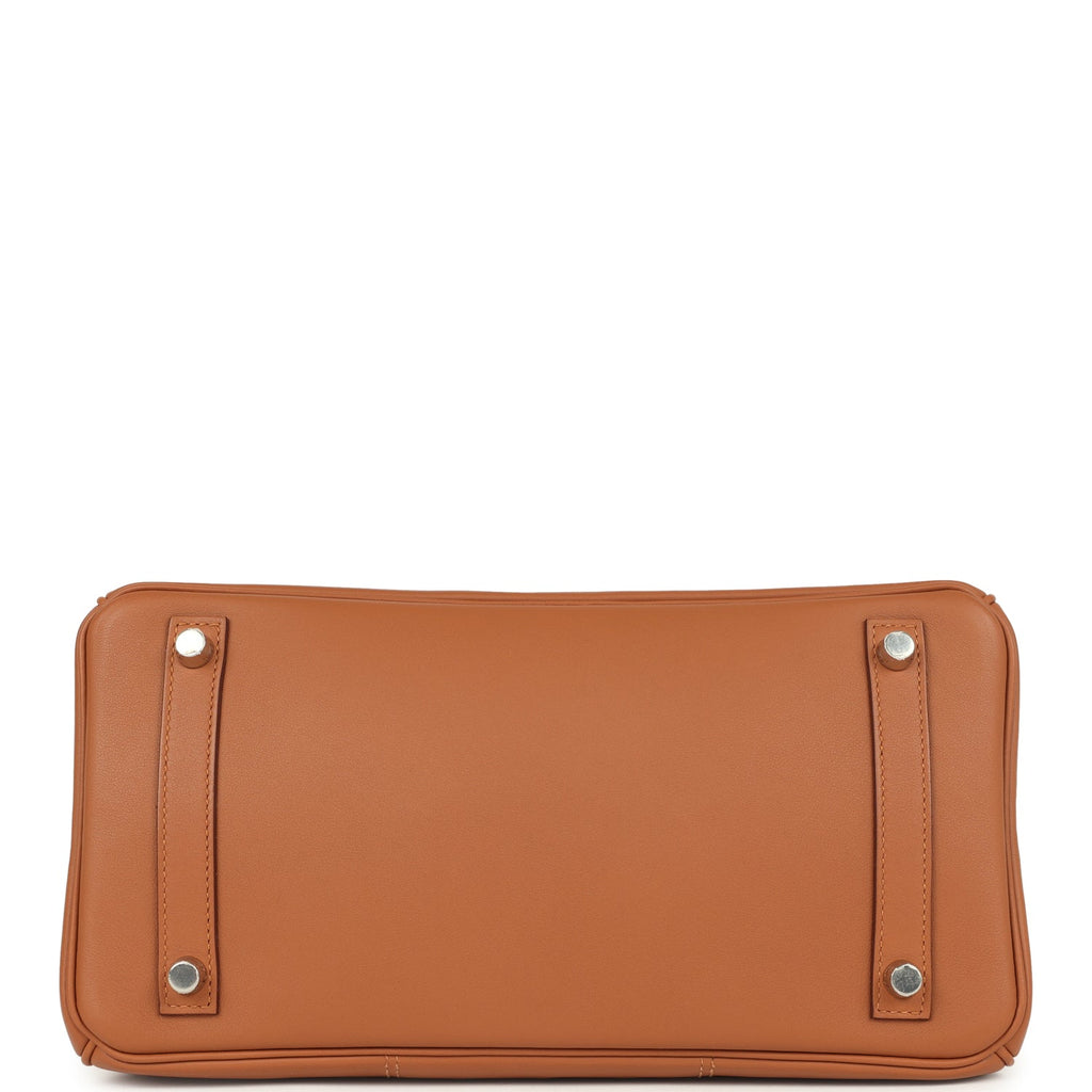 Pre-owned Hermes Birkin 30 Tressage De Cuir Gold Swift, Bleu Du Nord and Bleu Indigo Epsom Palladium Hardware - Image 7