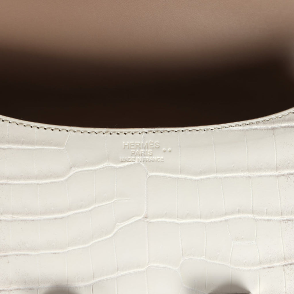 Hermes Constance 1-24 Himalaya Matte Niloticus Crocodile Palladium Hardware - Image 9
