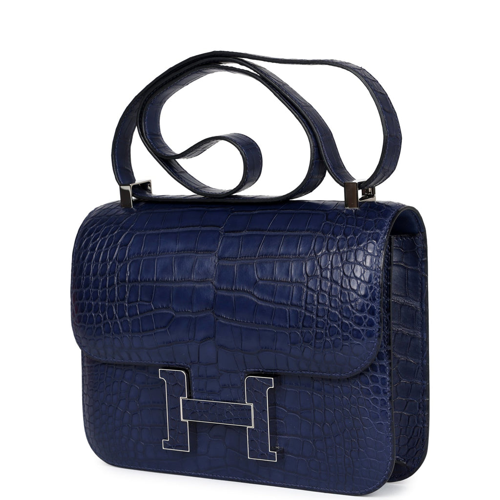 Hermes Constance 1-24 Bleu Saphir Matte Alligator Marquette Palladium Hardware - Image 6