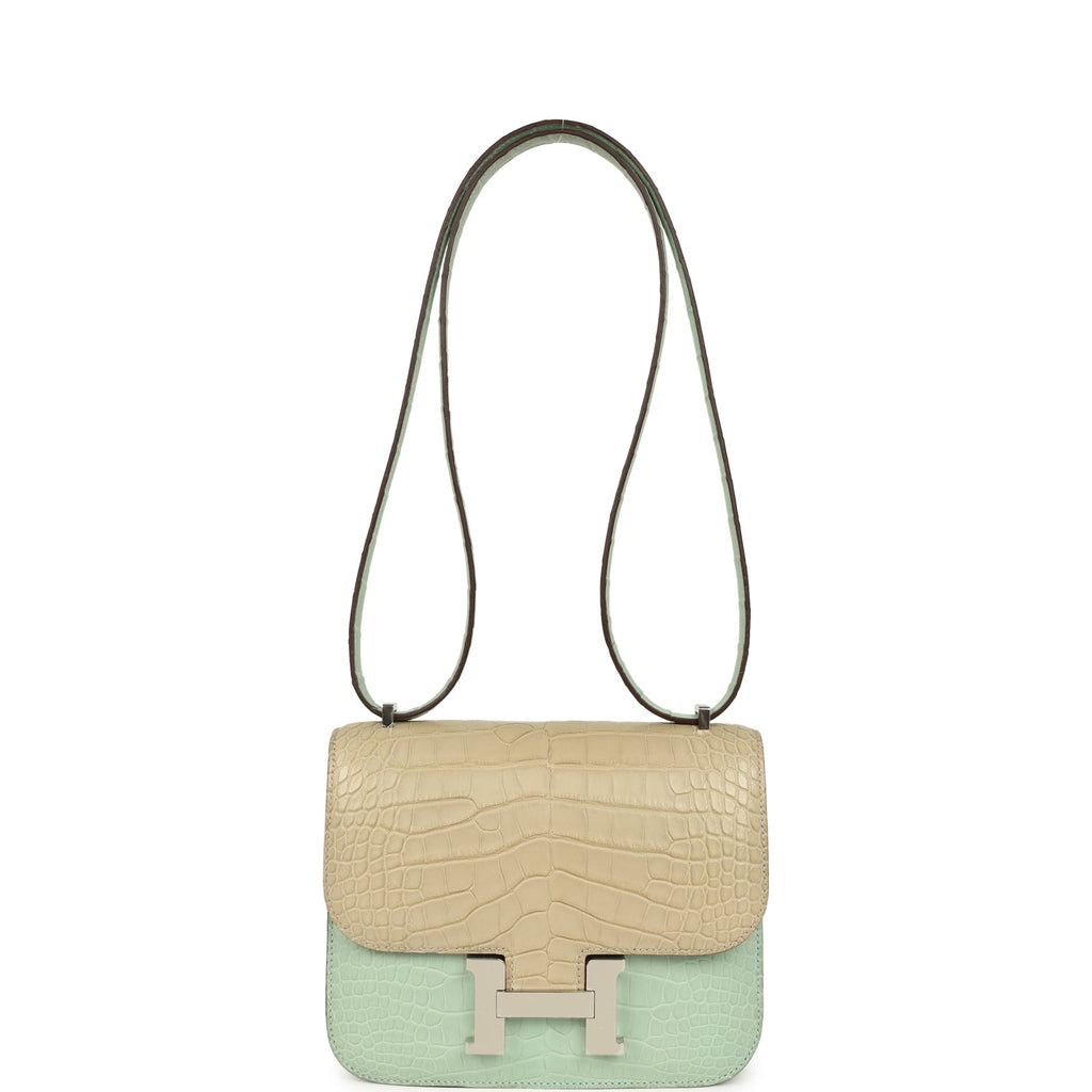 Hermes Constance 18 Vert D’Eau and Trench Matte Alligator Palladium Hardware - Image 8