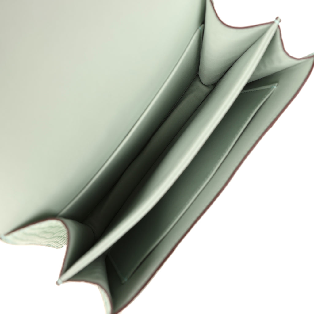 Hermes Constance 18 Vert D’Eau and Trench Matte Alligator Palladium Hardware - Image 10