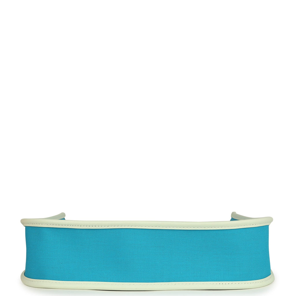 Hermes Neo Evelyne PM Bleu Azteque Officier Canvas and Vert Fizz Swift Palladium Hardware - Image 7