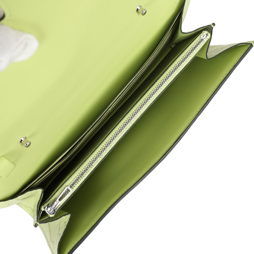 Hermes Constance Wallet To Go Jaune Bourgeon Matte Alligator Palladium Hardware - Image 9