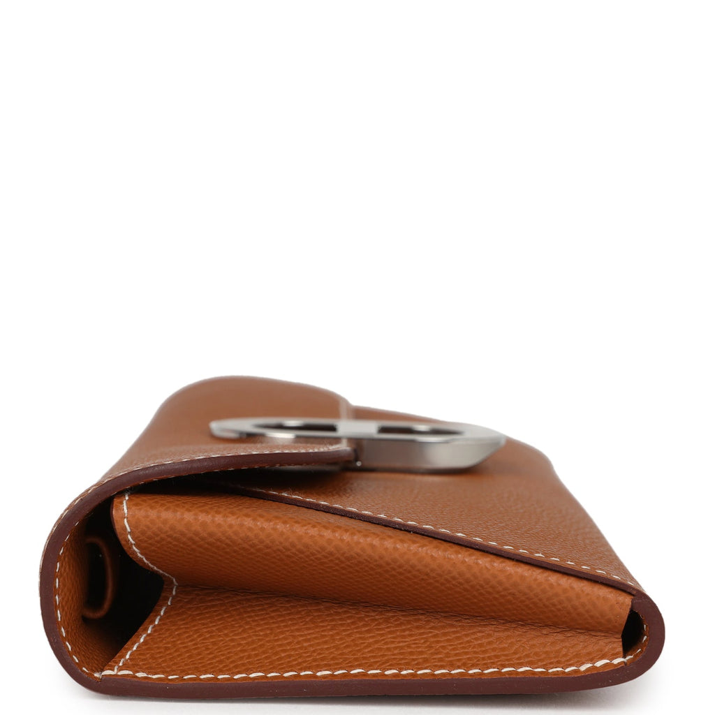 Hermes Maillon Chaine d' Ancre Wallet to Go Gold Epsom Palladium Hardware - Image 4