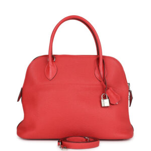 Hermes Bolide 31 Rouge Pivoine Clemence Palladium Hardware