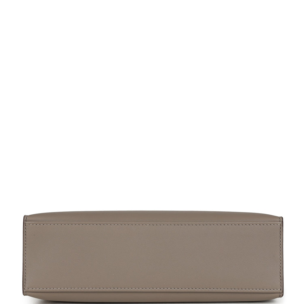 Hermes Special Order (HSS) Kelly Pochette Gris Asphalte and Beton Swift Rose Gold Hardware - Image 7
