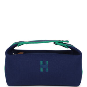 Hermes Bride-A-Brac Case PM Marine Canvas Palladium Hardware