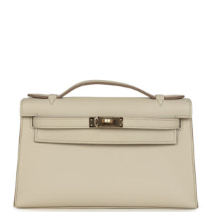 Hermes Special Order (HSS) Kelly Pochette Beton Verso Swift Permabrass Hardware