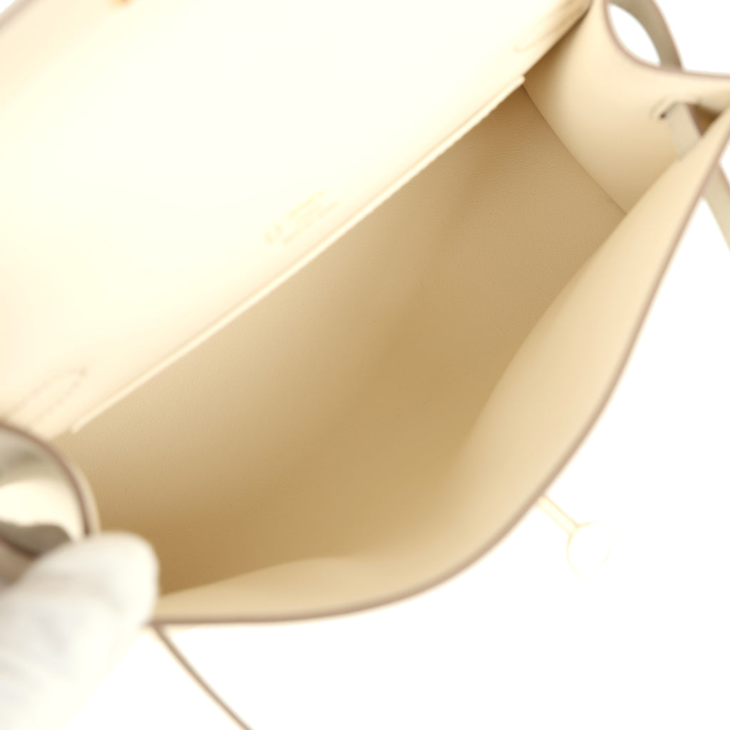 Hermes Special Order (HSS) Kelly Pochette Beton Verso Swift Permabrass Hardware - Image 8