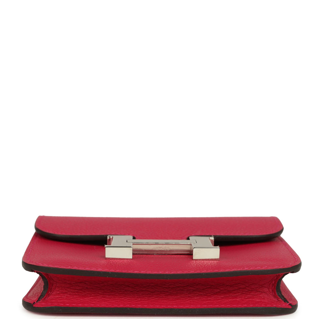Hermes Constance Slim Wallet Framboise Verso Evercolor Palladium Hardware - Image 7