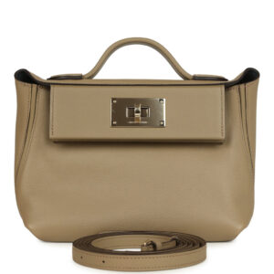 Hermes Mini 24/24 Beige Marfa Verso Evercolor and Swift Permabrass Hardware