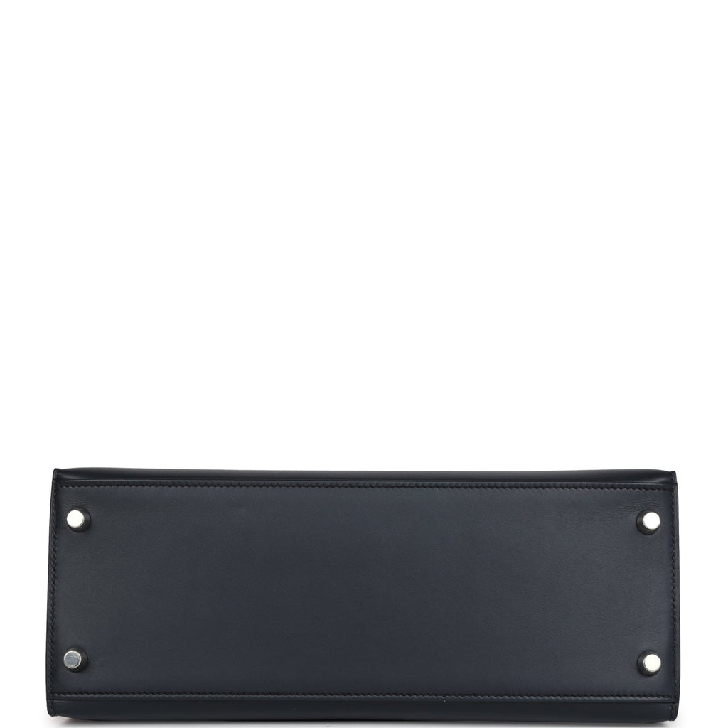 Hermes Special Order (HSS) Kelly Sellier 28 Bleu Obscur Verso Sombrero Palladium Hardware - Image 7