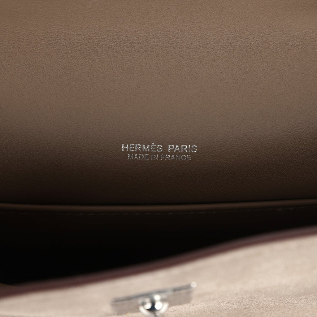 Hermes Teddy Kelly 20 Gris Caillou and Etoupe Swift Palladium Hardware - Image 8