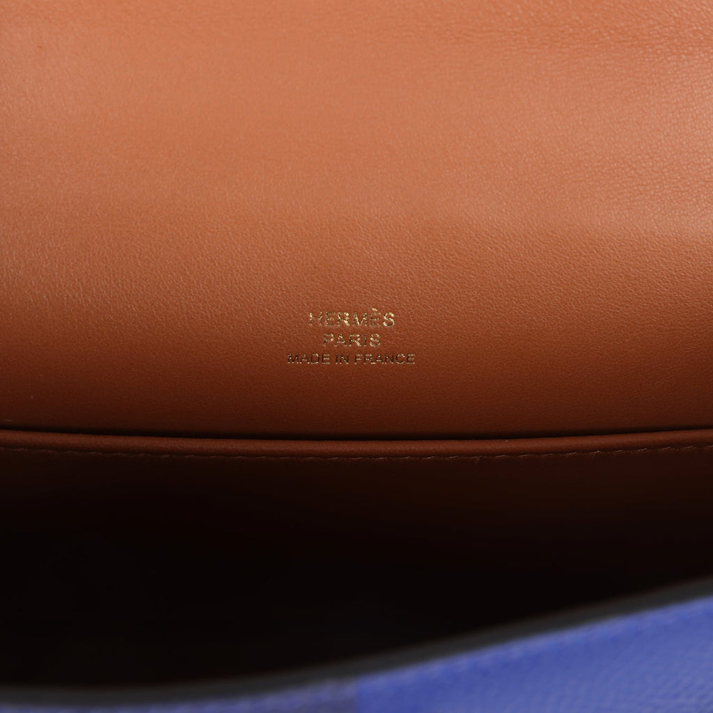 Hermes Casaque Kelly Sellier 20 Bleu Electric and Bleu Encre Epsom Gold Hardware - Image 8