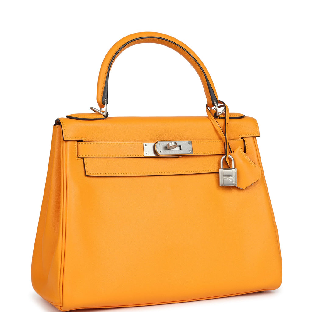 Hermes Special Order (HSS) Kelly Retourne 28 Jaune D'Or Swift Brushed Palladium Hardware - Image 3