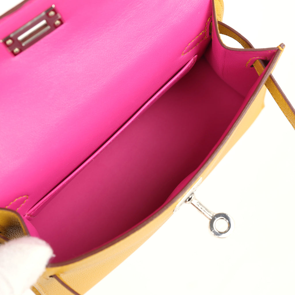 Hermes Kelly Sellier 20 Jaune Ambre Verso Chèvre Mysore Palladium Hardware - Image 9