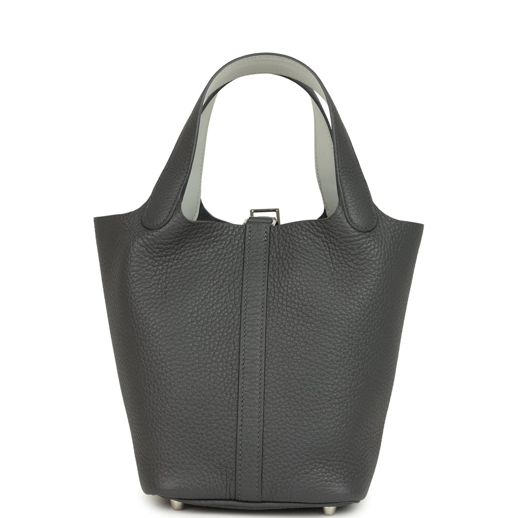 Hermes Picotin Lock 18 Eclat Ardoise Clemence and Gris Pantin Swift Palladium Hardware - Image 6