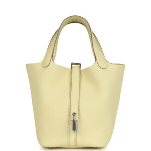 Hermes Picotin Lock 18 Jaune Milton Clemence Palladium Hardware