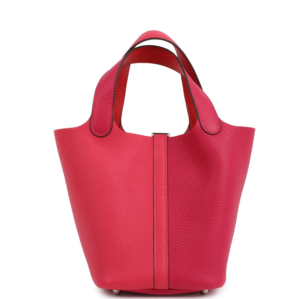 Hermes Picotin Lock 18 Casaque Rose Extreme and Rose Mexico Palladium Hardware - Image 5