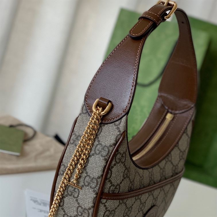 Half-moon-shaped mini bag with Interlocking G Beige and ebony - Image 11