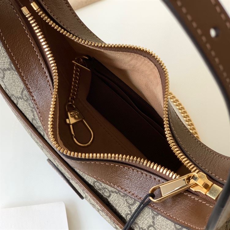 Half-moon-shaped mini bag with Interlocking G Beige and ebony - Image 9