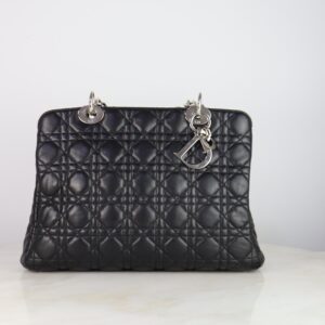 Christian Dior Black Cannage Quilted Medium Shoulder Bag