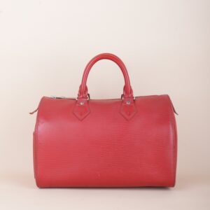 Louis Vuitton Red Speedy 30 Tote Bag