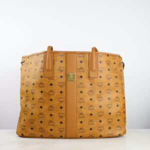 MCM Camel Monogram Shopper Bag