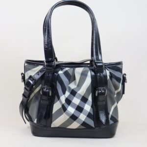 Burberry Black Beat Check Shoulder Bag