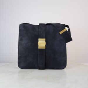 Bottega Veneta Navy Velvet Marie Medium Shoulder Bag