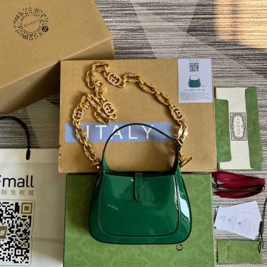 Jackie 1961 mini shoulder bag Green patent leather - GB064 - Image 4