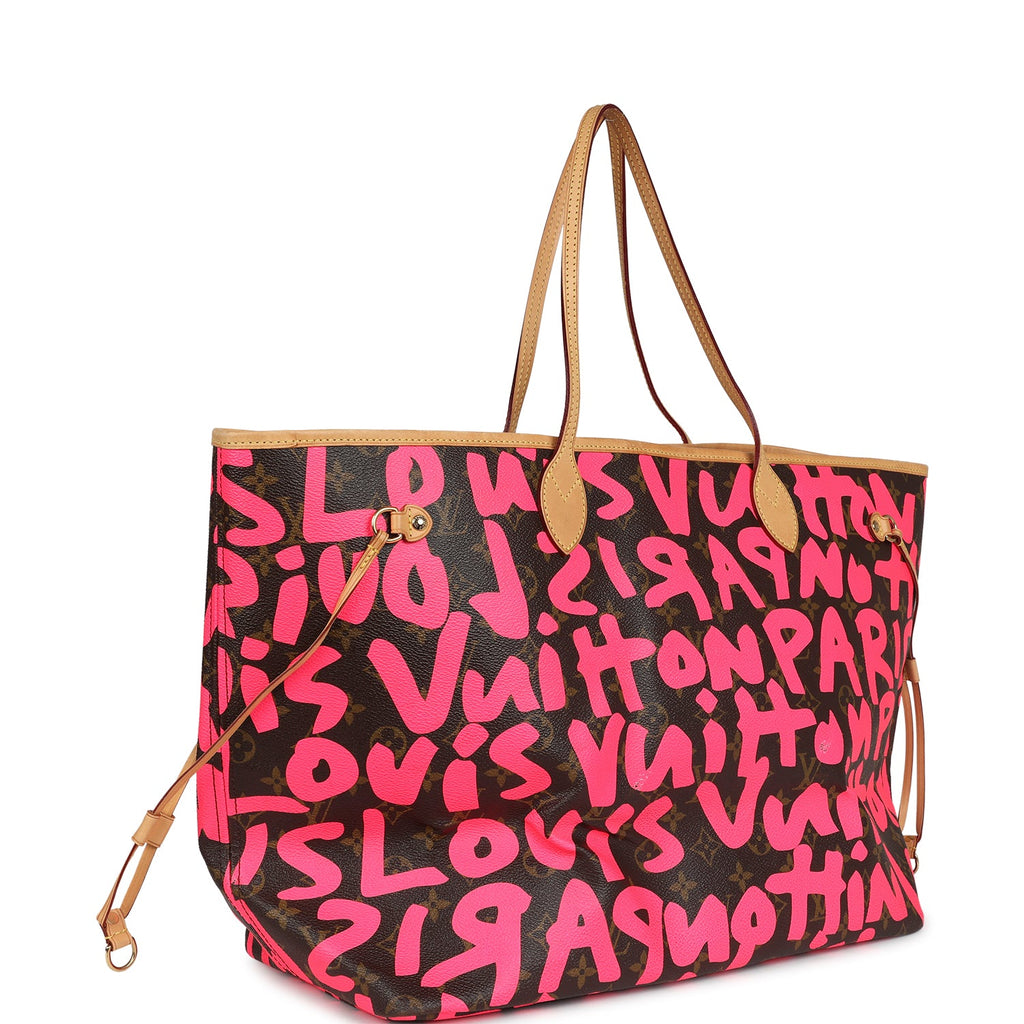 Pre-owned Louis Vuitton X Stephen Sprouse Neverfull GM Fuchsia Pink Monogram Graffiti Gold Hardware - Image 3