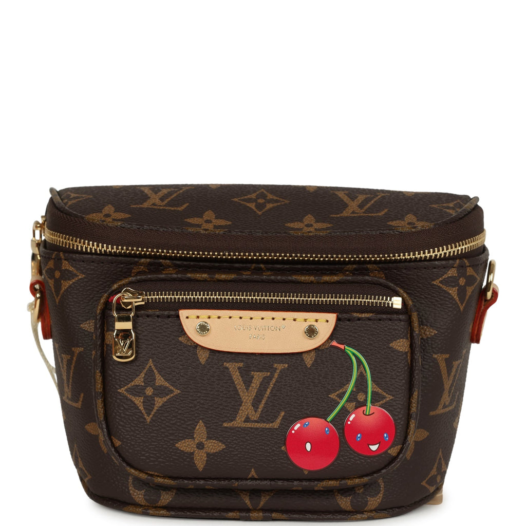 Louis Vuitton X Takashi Murakami Mini Bumbag Cherry Brown Monogram Gold Hardware - Image 3