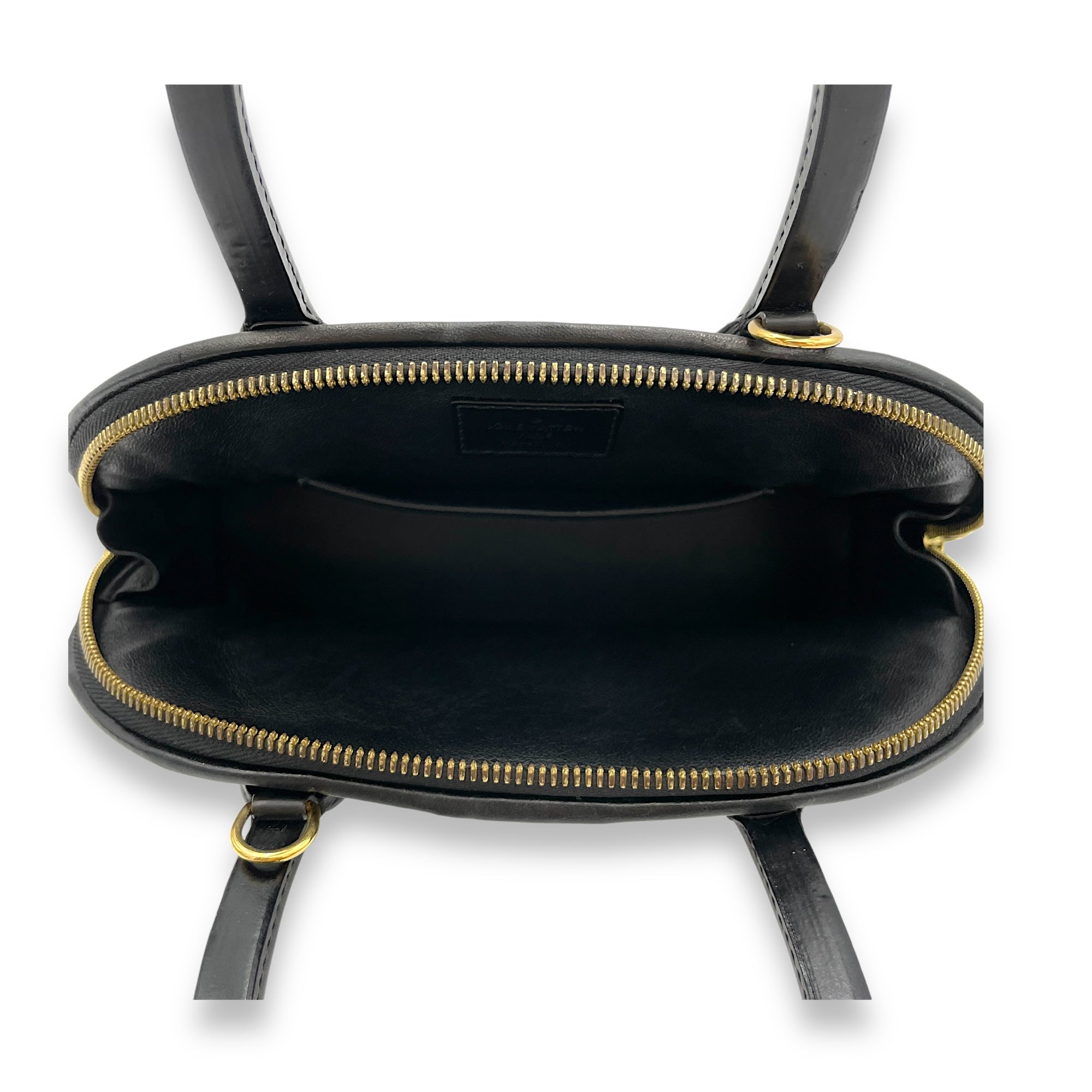 Alma BB Black Top Handle Bag in Calfskin, Gold hardware - Image 12