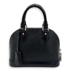 Alma Top Handle Bag BB Black in Epi Leather, Silver hardware