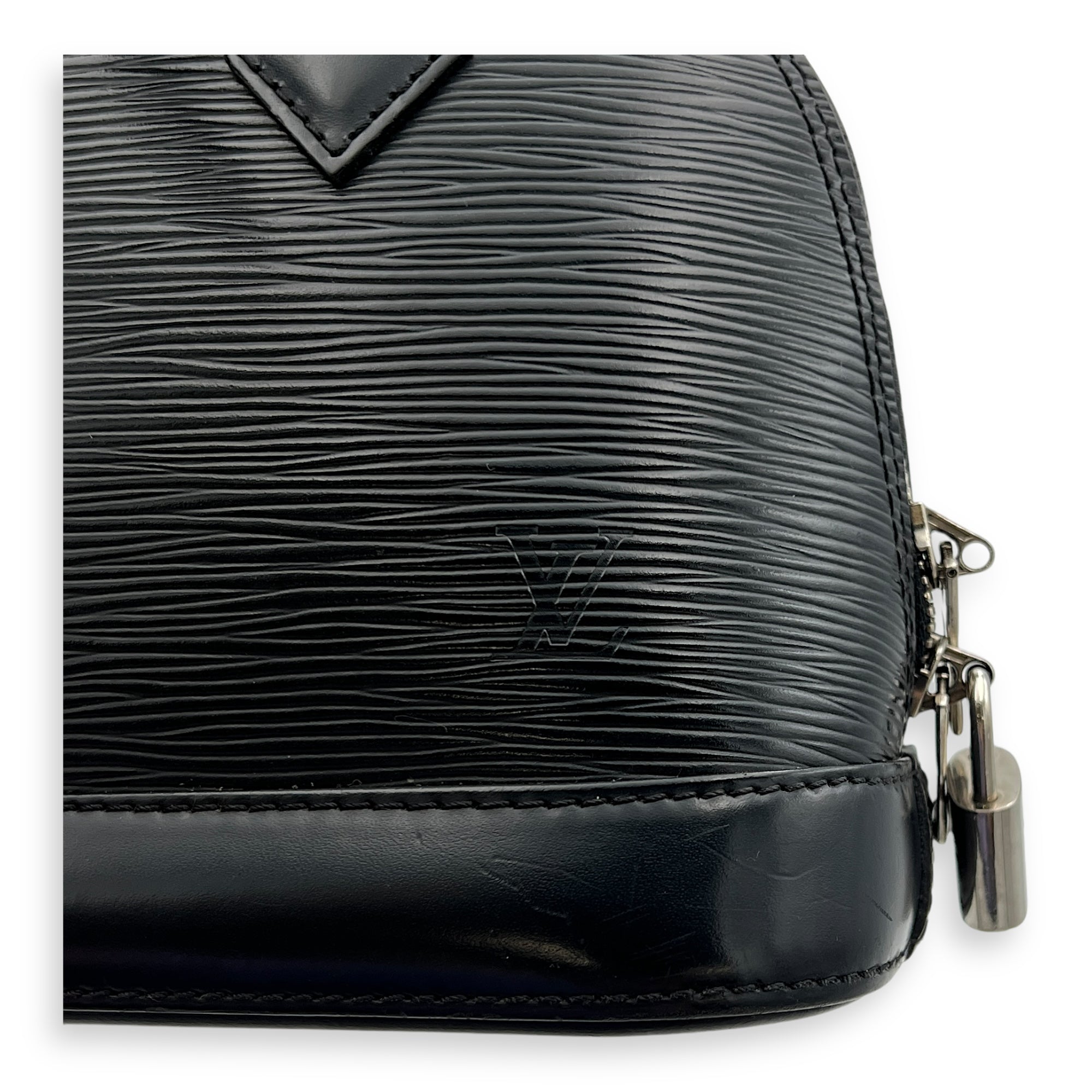 Alma Top Handle Bag BB Black in Epi Leather, Silver hardware - Image 11