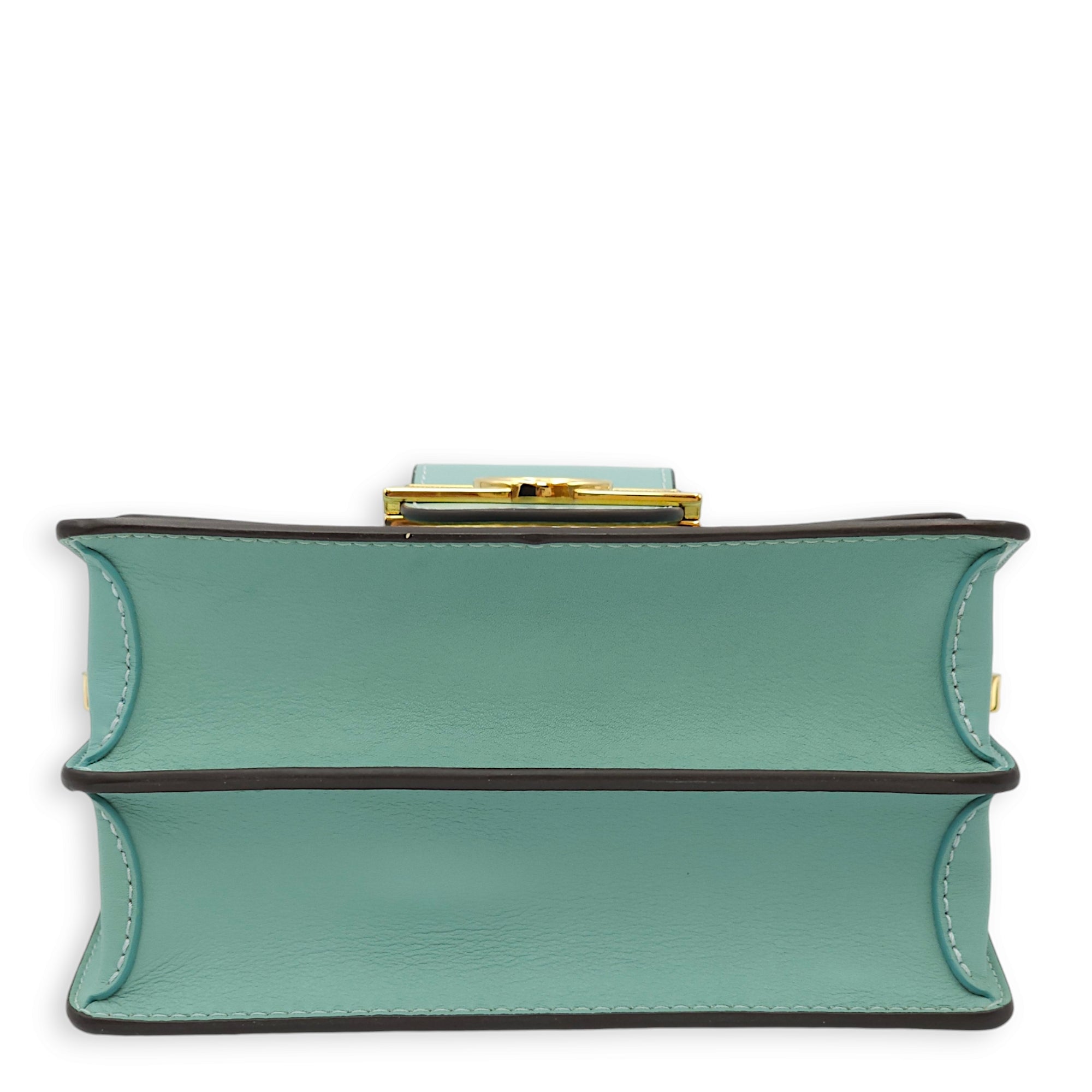 Dauphine Mini Blue Shoulder Bag in Calfskin, Gold hardware - Image 6