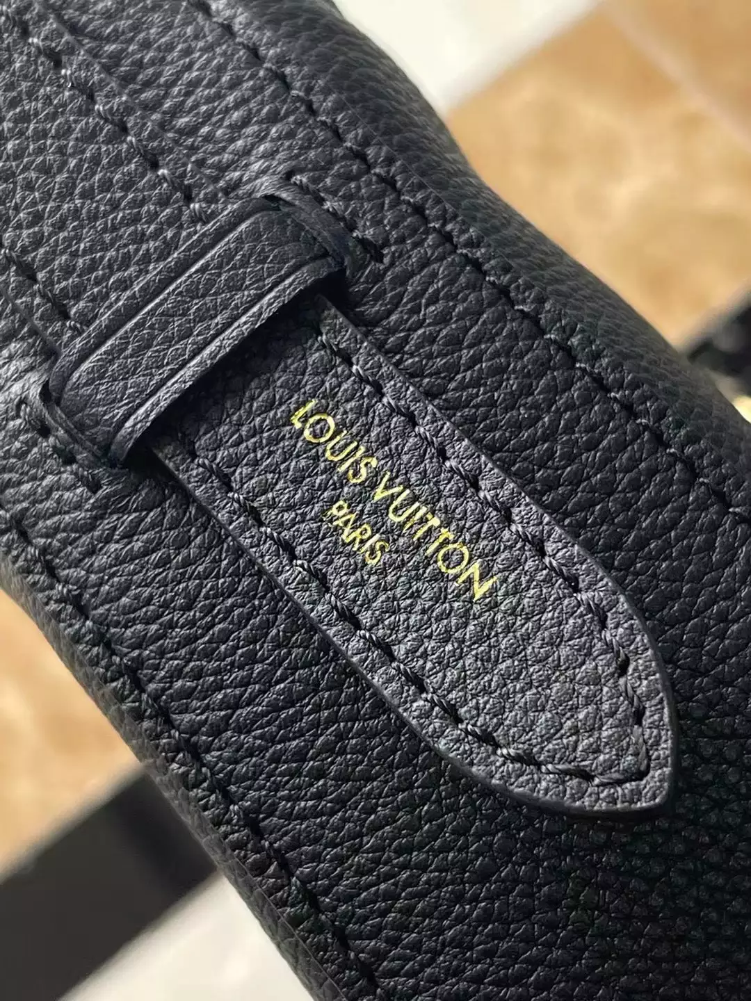 Low Key Shoulder Bag Black Grained Calfskin - Repbags.ru - Image 7